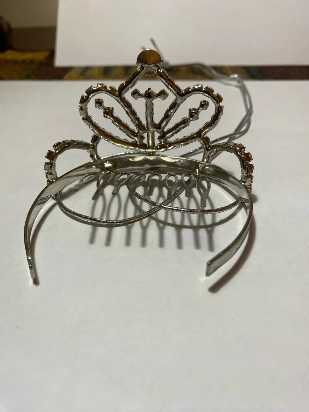 Amber Crystal Mini Tiara Hair Brooch - Sparkling Accent